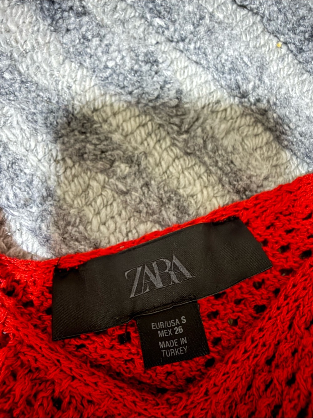 Zara Red Crochet Knit Mini Dress - Picture 2 of 2